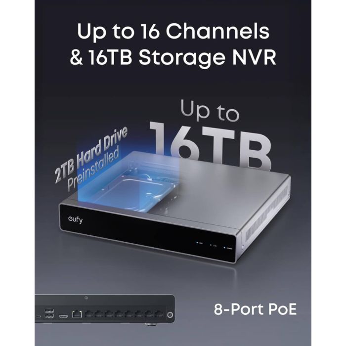 Nadzorni sistem ANKER Eufy Security PoE NVR S4 (2x eufy E40 + 2x eufy S4, 4K, PTZ, AI-ISP, IP67/IP65, 2 TB HDD)-6