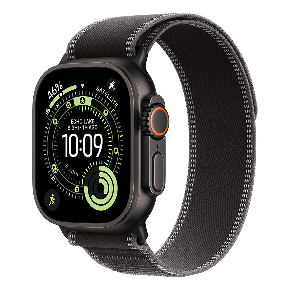 APPLE Watch Ultra 3 Cellular 49mm Black Titanium Case with Black/Charcoal Trail Loop - S/M-0