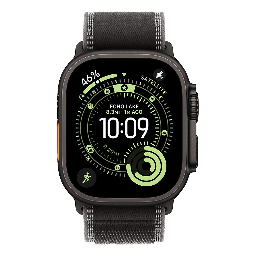 APPLE Watch Ultra 3 Cellular 49mm Black Titanium Case with Black/Charcoal Trail Loop - S/M-1
