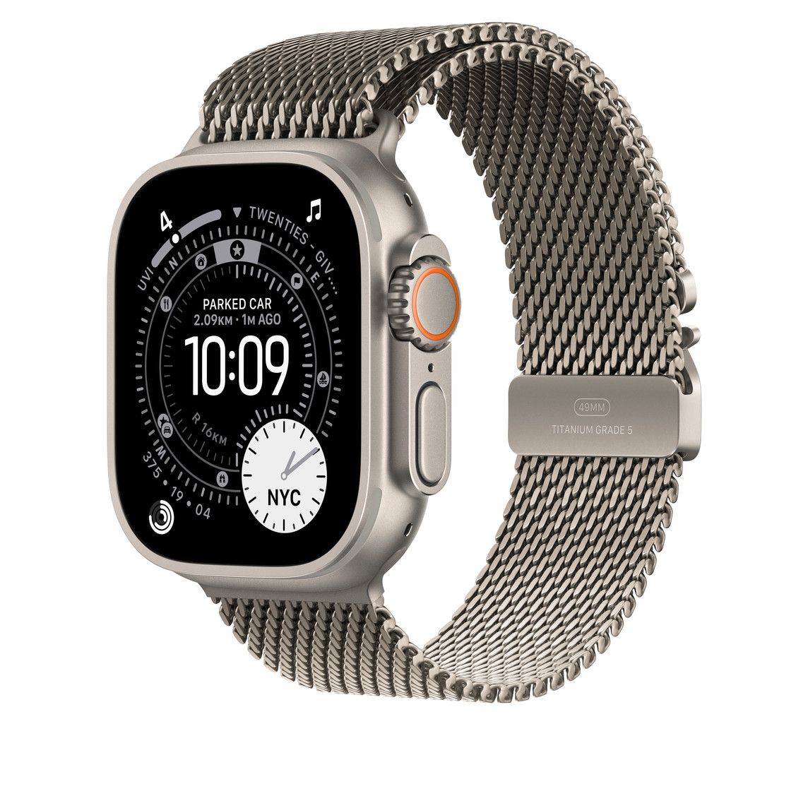 APPLE Watch 49mm Loop Natural Titanium Milanese Loop - Small-1