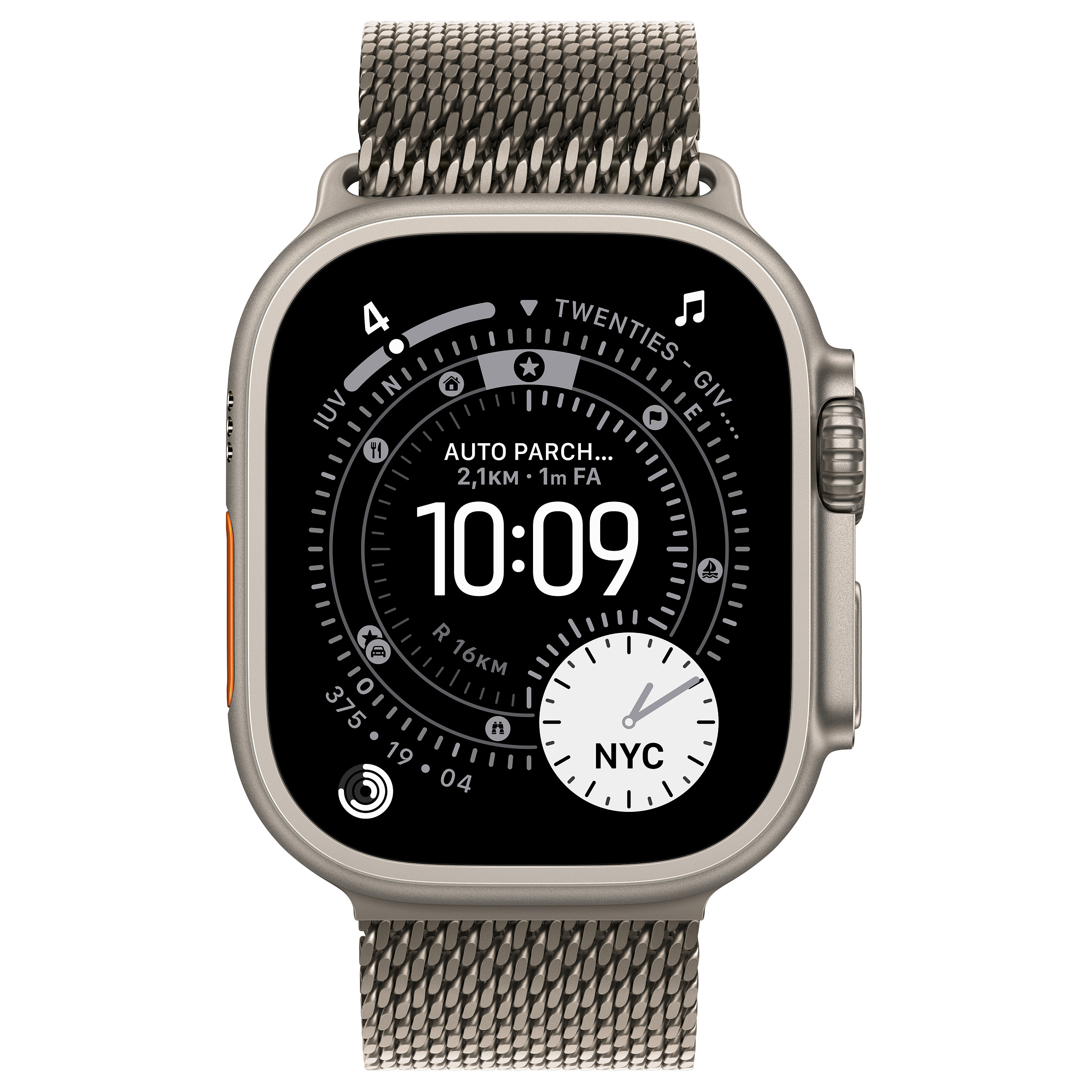 APPLE Watch 49mm Loop Natural Titanium Milanese Loop - Medium-3