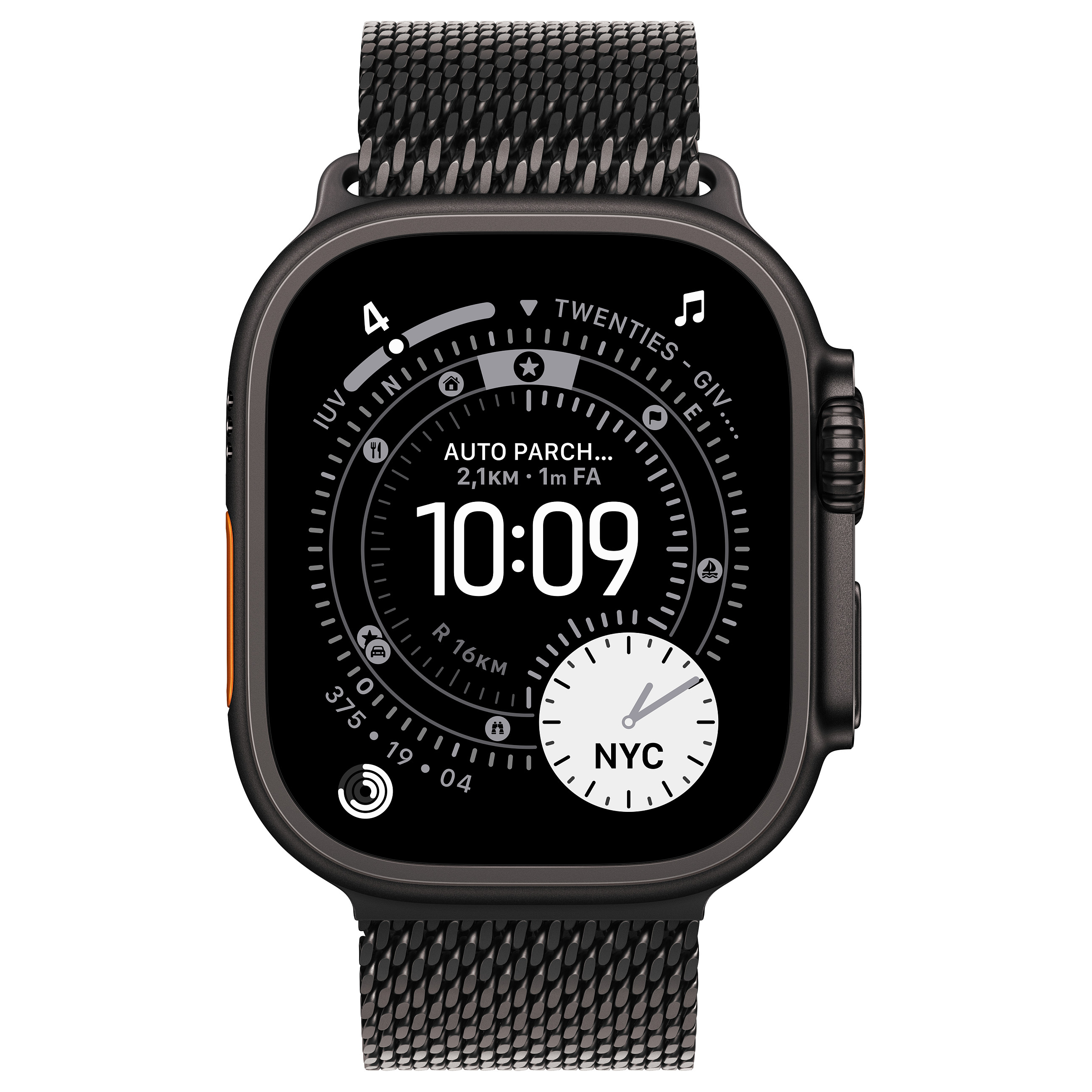 APPLE Watch 49mm Loop Black Titanium Milanese Loop - Large-2