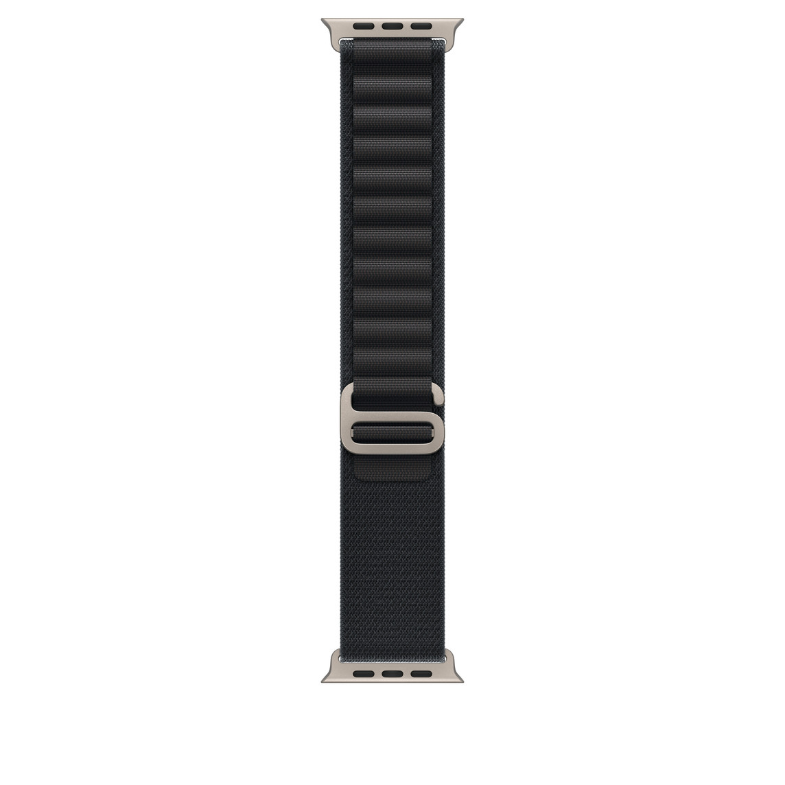 APPLE Watch 49mm Loop Black Alpine Loop - Small - Natural Titanium Finish