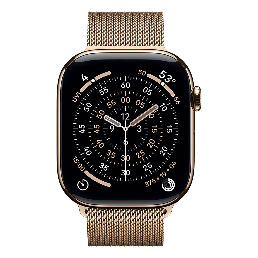 APPLE Watch S11 Cellular 46mm Gold Titanium Case with Gold Milanese Loop - M/L-1