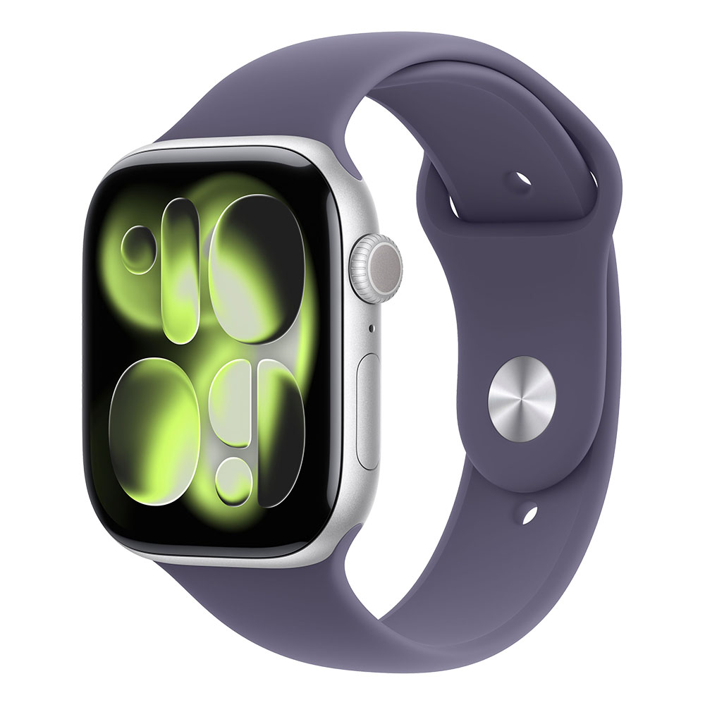 Sat APPLE Watch S11 GPS 46mm (Srebrno aluminijsko kućište, Purple Fog sportski remen - S/M)-0