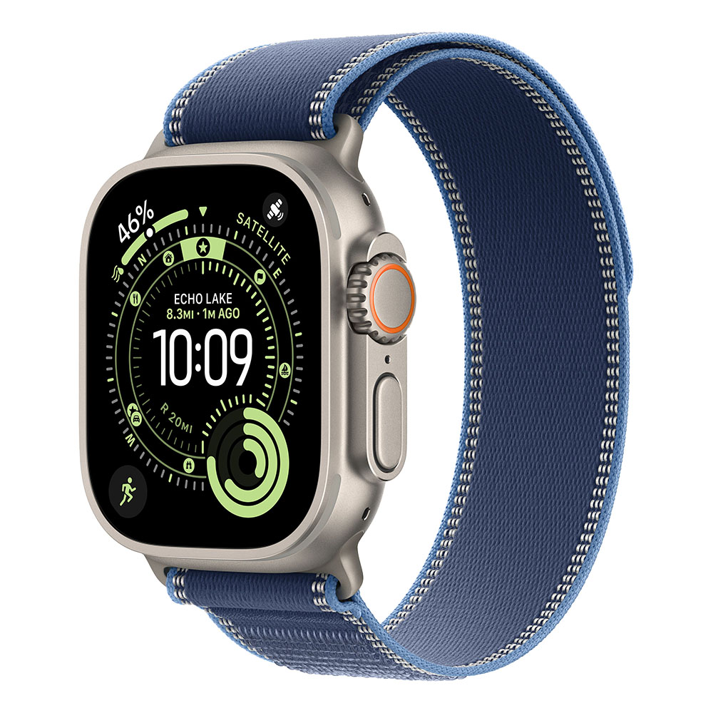 APPLE Watch Ultra 3 Cellular 49mm Natural Titanium Case with Blue/Bright Blue Trail Loop - S/M-0