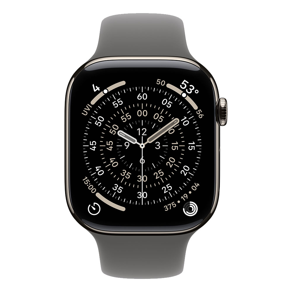 APPLE Watch S11 Cellular 46mm Natural Titanium Case with Stone Grey Sport Band - M/L-1