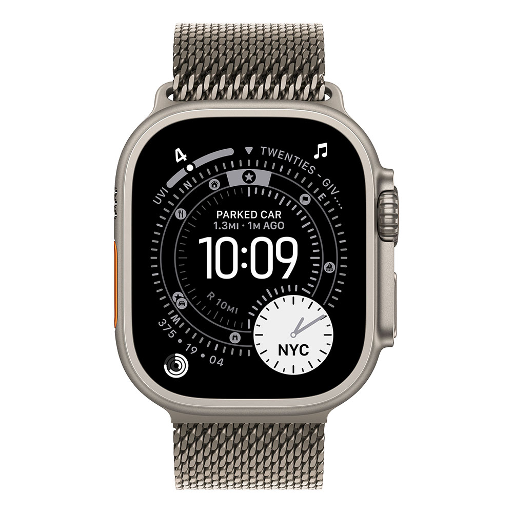 APPLE Watch Ultra 3 Cellular 49mm Natural Titanium Case with Natural Titanium Milanese Loop - Medium-1
