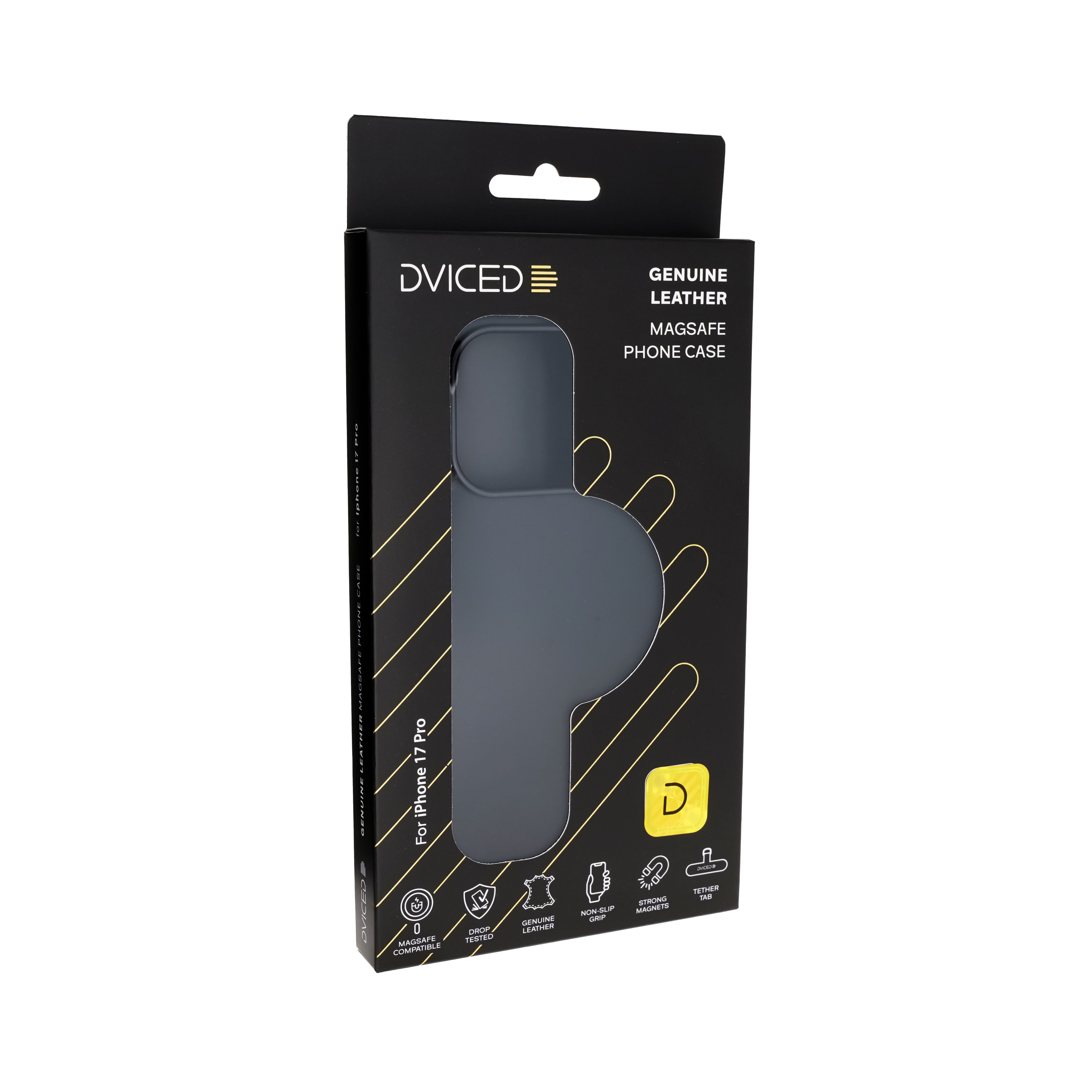 Maska za iPhone 17 Pro DVICED Leather MagSafe - Crna-2