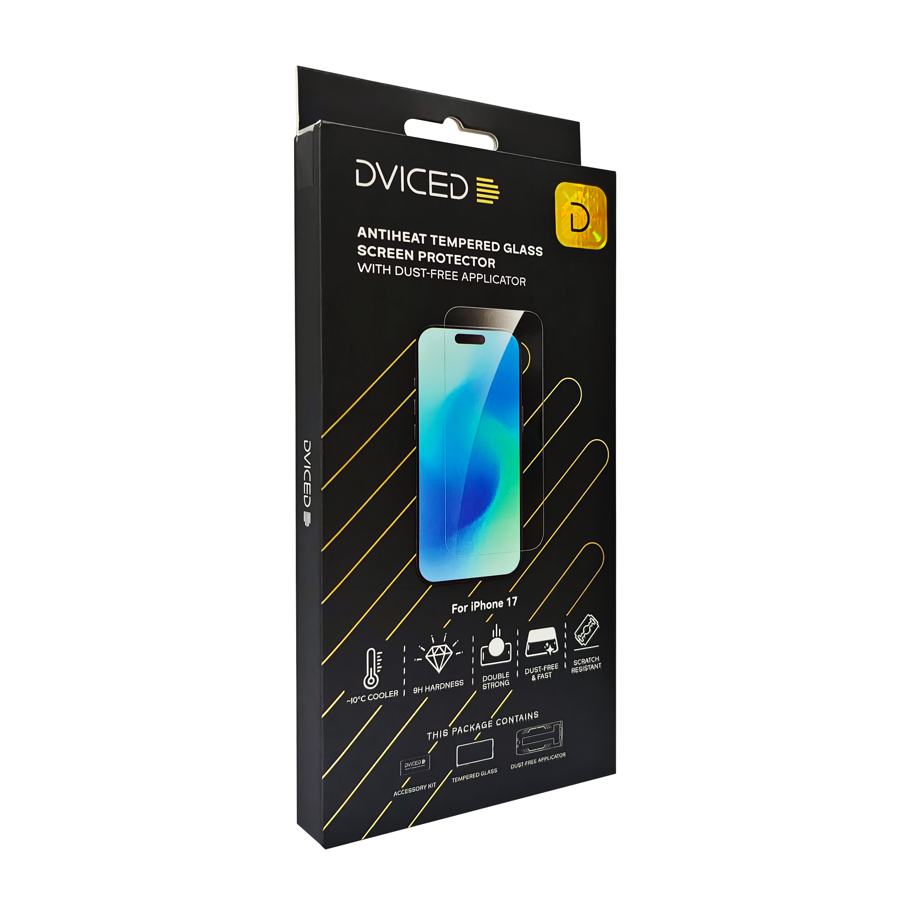 Zaštitno staklo DVICED AntiHeat za iPhone 17 (kaljeno staklo, bez prašine aplikator)-2