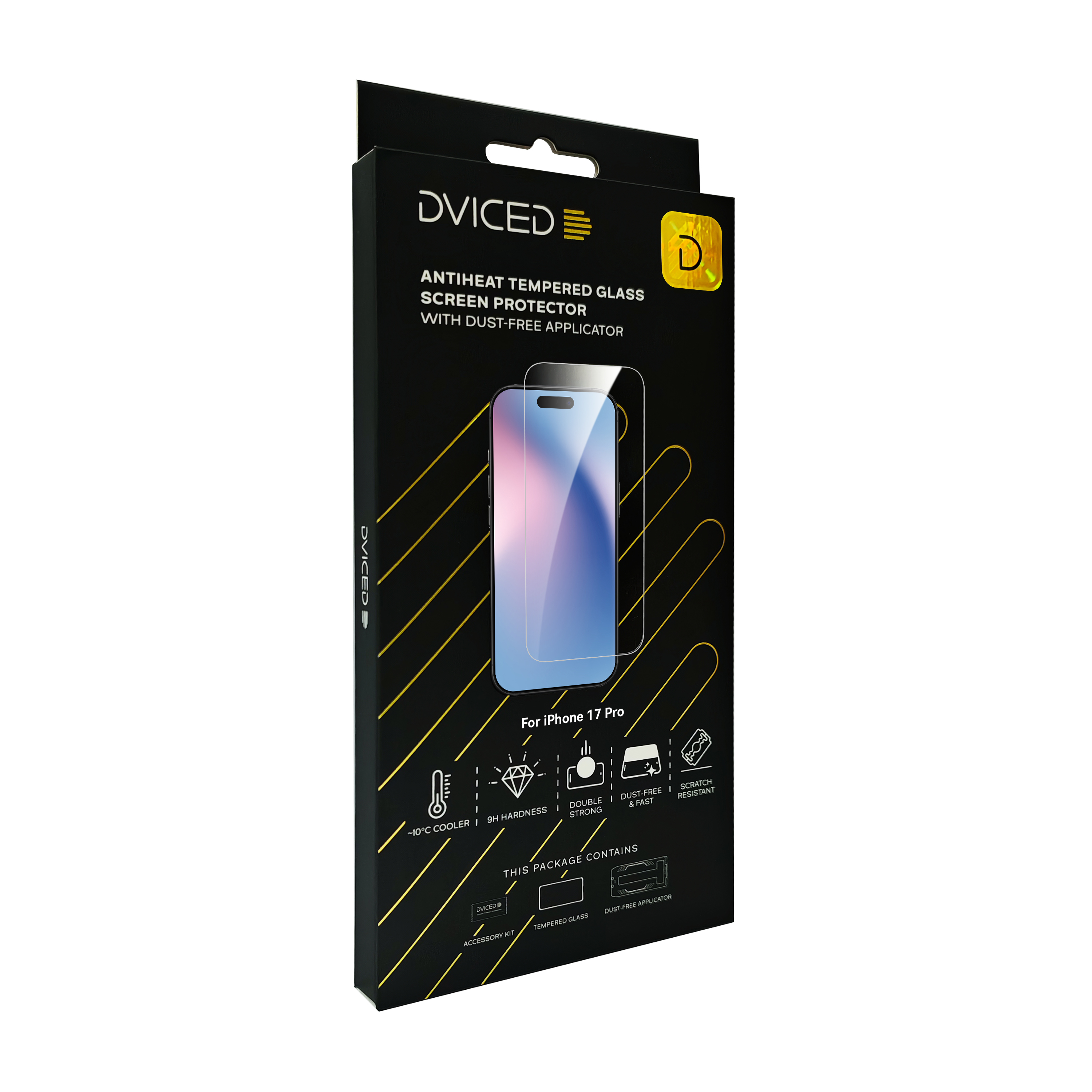 Zaštitno staklo DVICED AntiHeat za iPhone 17 Pro (kaljeno staklo, bez prašine aplikator)-2