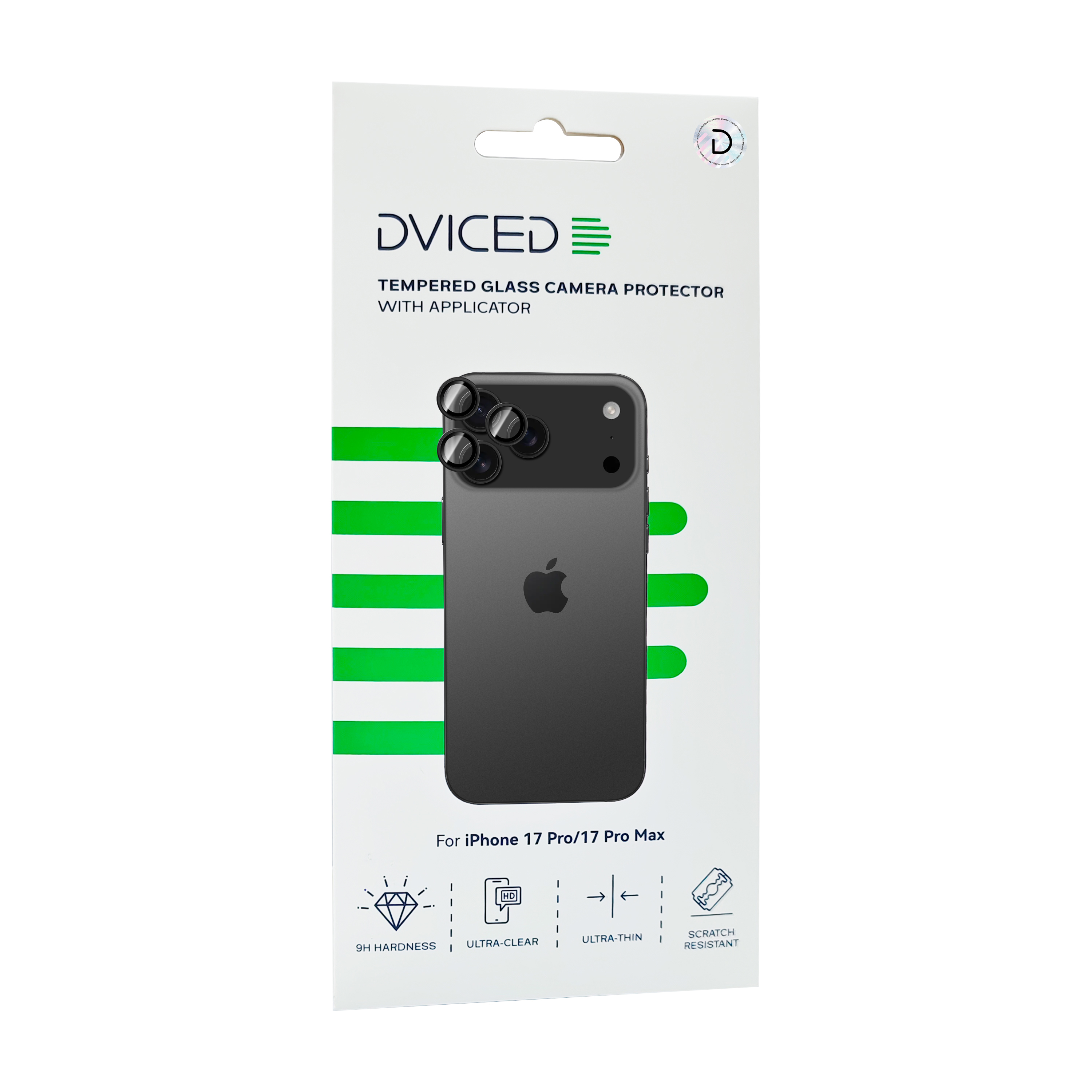 Zaštitno staklo za kameru DVICED za iPhone 17 Pro/17 Pro Max s aplikatorom-3