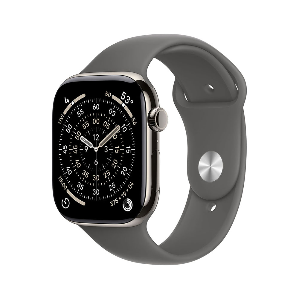 Apple Watch S11 Cellular 42mm Natural Titanium Case with Stone Grey Sport Band - S/M-0