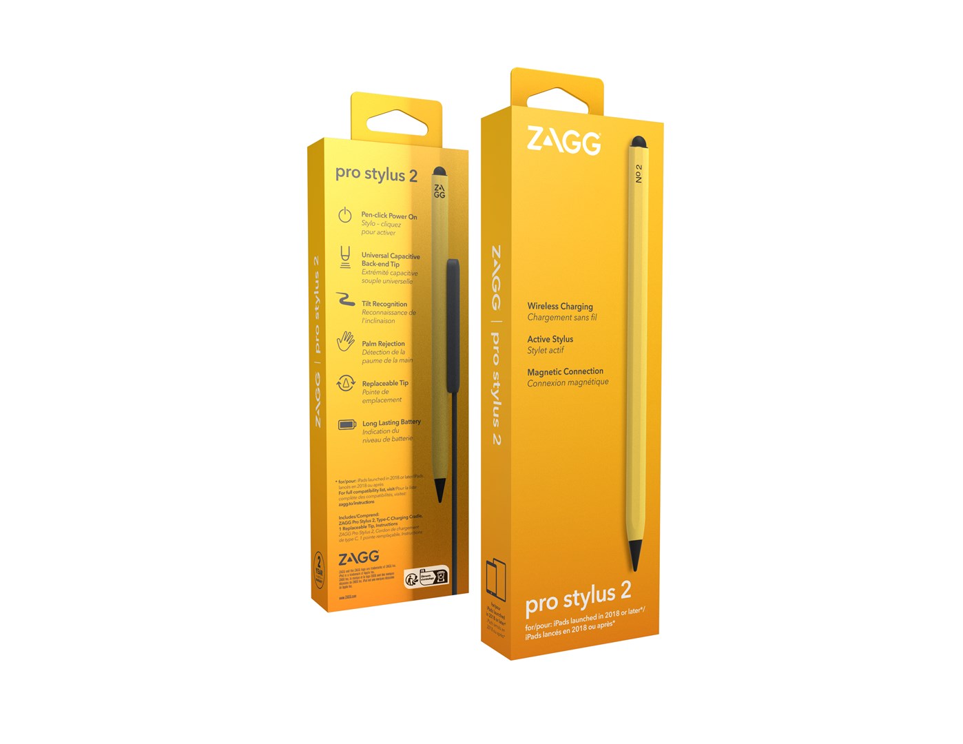 Stylus olovka ZAGG Pro Stylus 2 (za iPad, bežično punjenje, dvostruki vrh) žuta-2