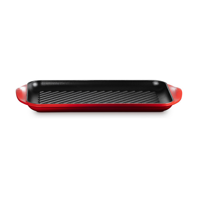 LE CREUSET reverzibilna grill ploča od lijevanog željeza 47.5 x 25.5 cm, Cherry crvena boja-0