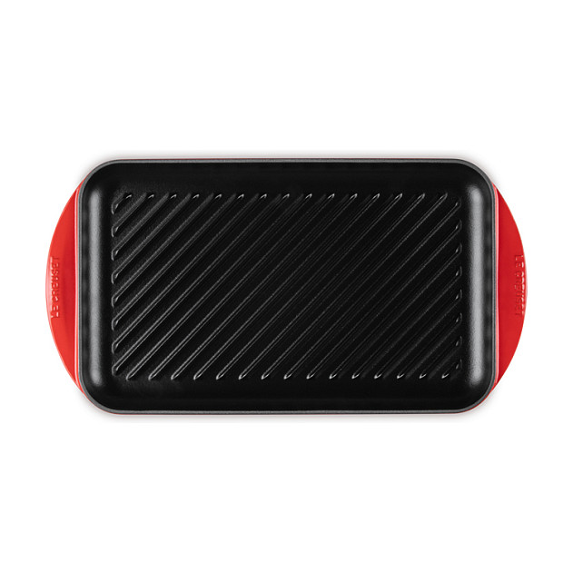 LE CREUSET reverzibilna grill ploča od lijevanog željeza 47.5 x 25.5 cm, Cherry crvena boja-3