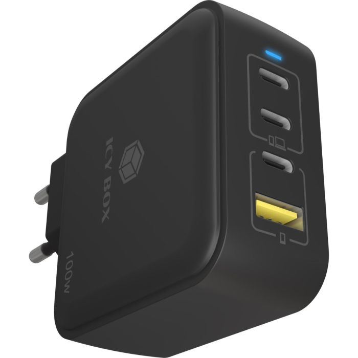IcyBox IB-PS1040-PD 4-portni USB-C/A 100W GaN polnilec-0