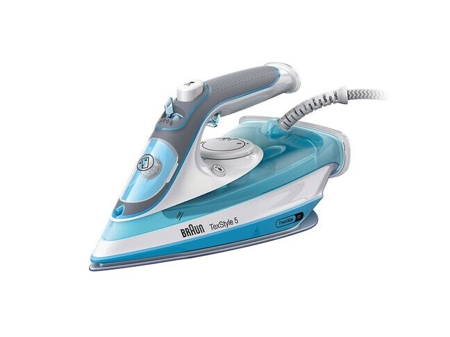 Pegla BRAUN TexStyle 5 SI 5006 BL (Dry & Steam, Ceramic soleplate, 2600 W, Blue, Grey, White)