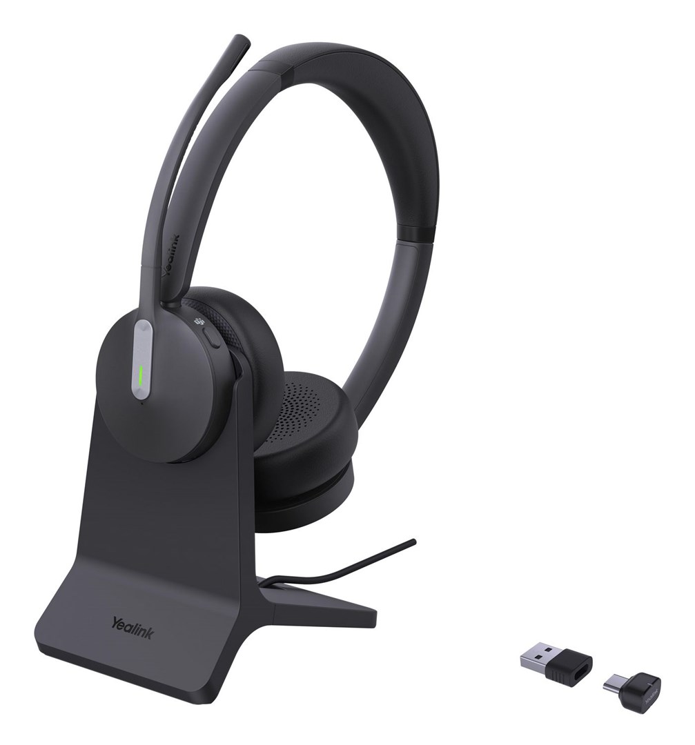 Bluetooth slušalice s mikrofonom YEALINK BH70 Dual Teams (3-mic Noise Cancellation, do 38h baterije, stalak za punjenje)-0