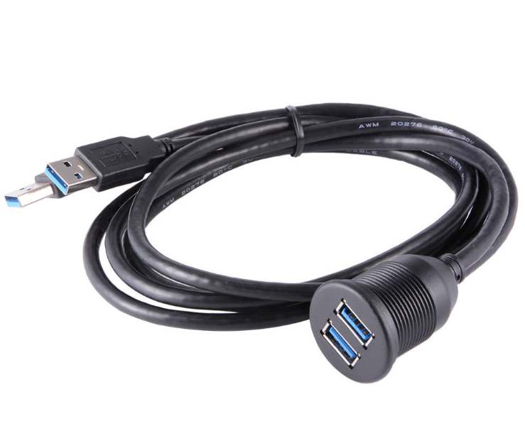 Ugradbena utičnica AMPIRE XUD015 (dvostruka USB-A, 15cm)-6