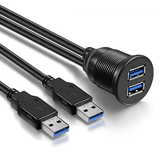 Ugradbena utičnica AMPIRE XUD060 (dvostruka USB-A, 60cm)-0