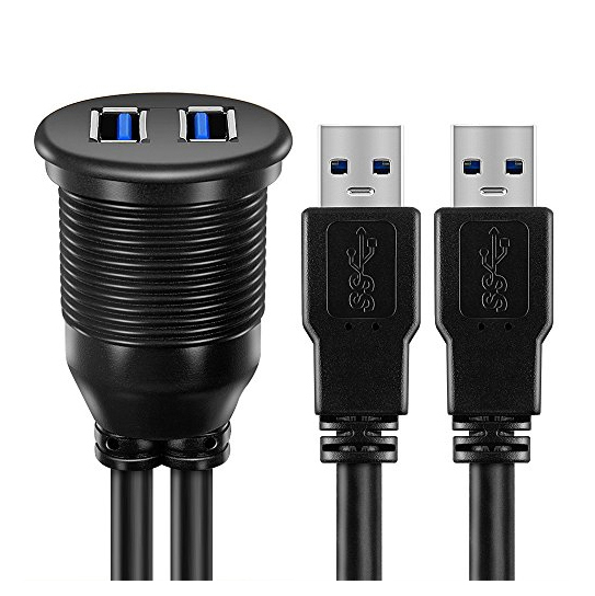 Ugradbena utičnica AMPIRE XUD060 (dvostruka USB-A, 60cm)-1