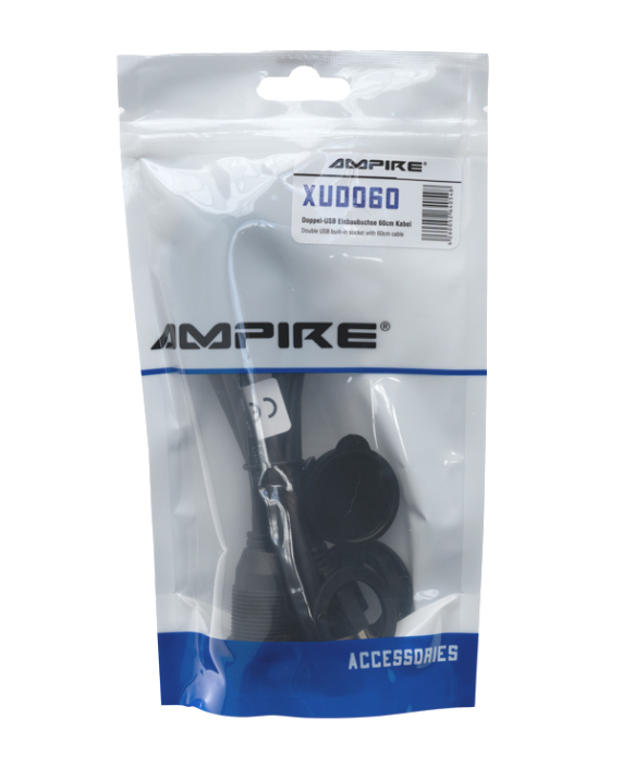 Ugradbena utičnica AMPIRE XUD060 (dvostruka USB-A, 60cm)-7
