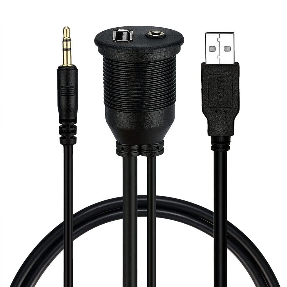 Ugradbena utičnica AMPIRE XUX060 (USB-A / AUX, 3.5mm jack, 60cm)-6