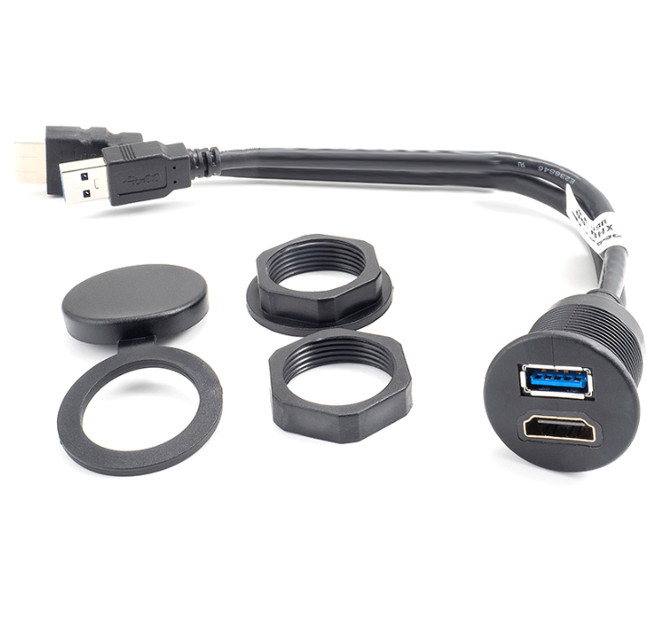 Ugradbena utičnica AMPIRE XHB015 (HDMI/USB, 15cm)