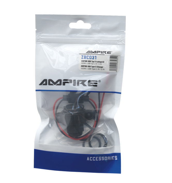 Ugradbeni punjač AMPIRE ZBC031 (USB-C, 12/24V > USB, 3.1A)-5