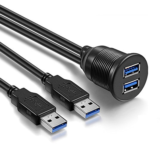 Ugradbena utičnica AMPIRE XUD200 (dvostruka USB-A, 200cm)-0