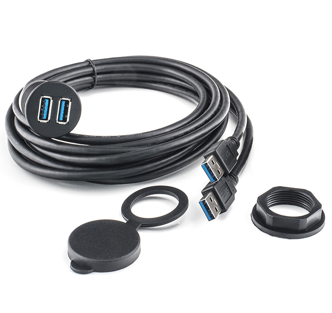 Ugradbena utičnica AMPIRE XUD200 (dvostruka USB-A, 200cm)-1