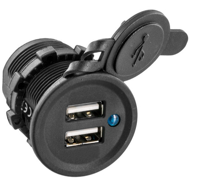 Ugradbeni punjač AMPIRE ZBU032 (dvostruki USB-A, 12V/24V with 2.1A)-0