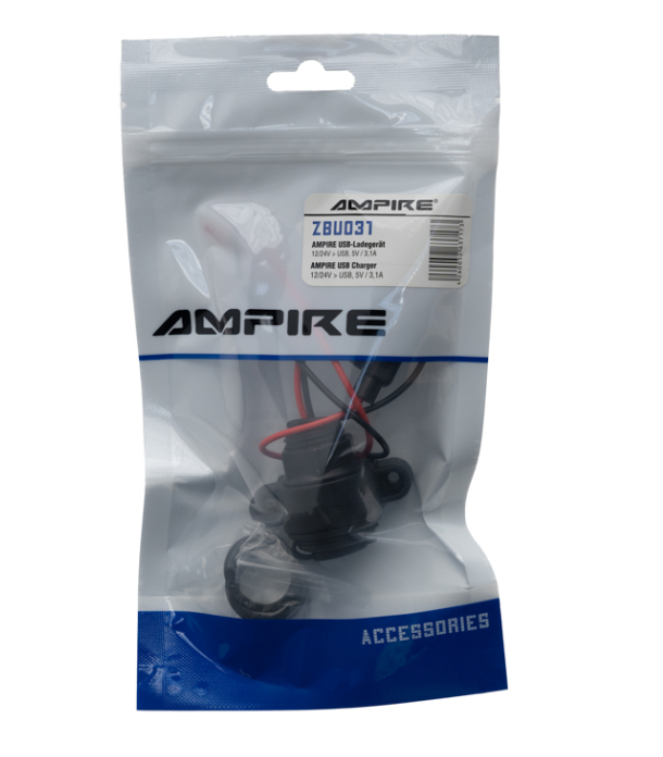 Ugradbeni punjač AMPIRE ZBU031 (USB-A, 12/24V)-4