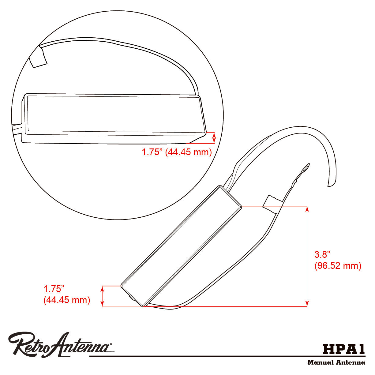 Antenna RETROSOUND HPA1 active window (AM/FM radio)-1