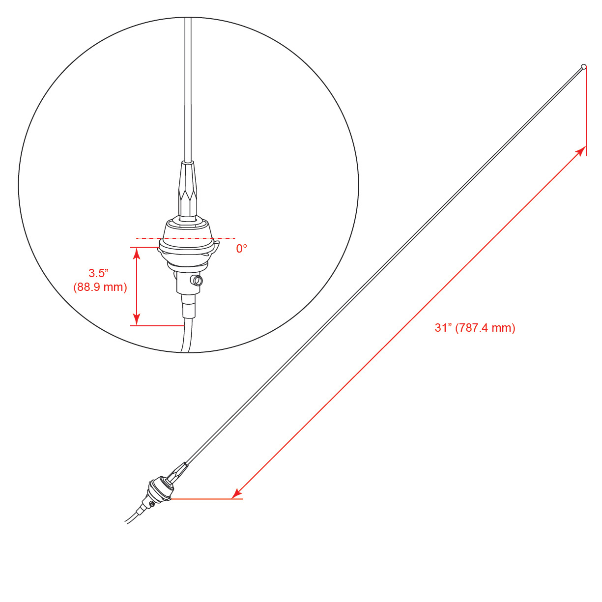 Antenna RETROSOUND 1982-2007 GM Universal w/ fixed mast-3