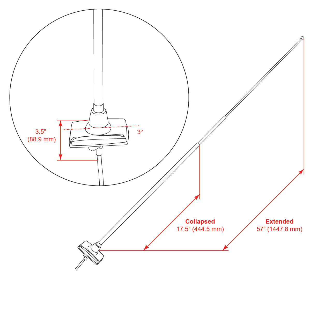 Antenna RETROSOUND 1965-85 Rectangular mount Ford-2