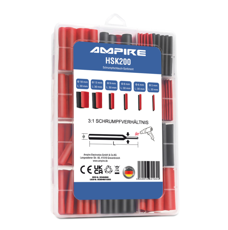 Set termo bužira AMPIRE HSK200 (31, 1.5mm² do 50mm², 200 komada)-1