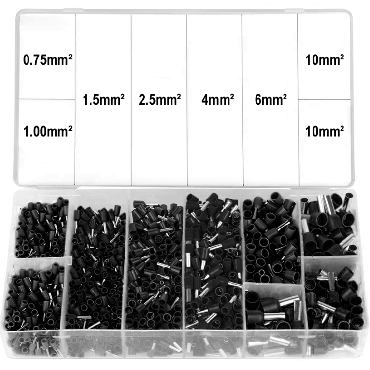 Set bakrenih tuljaka AMPIRE ETF KIT (0.75mm² do 10mm², s crnom izolacijom)