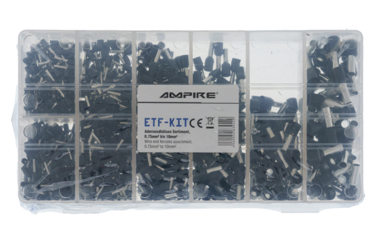 Set bakrenih tuljaka AMPIRE ETF KIT (0.75mm² do 10mm², s crnom izolacijom)-1