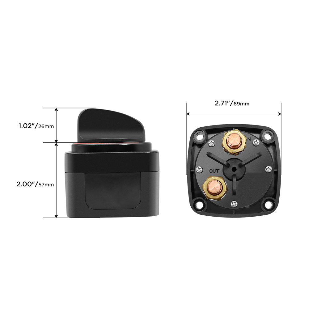 Prekidač baterije AMPIRE za 1 bateriju (ON/OFF), 250A, s kontrolnom LED diodom (12V)-11