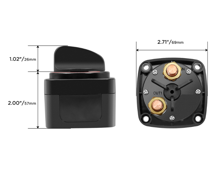 Prekidač baterije AMPIRE za 1 bateriju (ON/OFF), 250A, s kontrolnom LED diodom (12V)-6