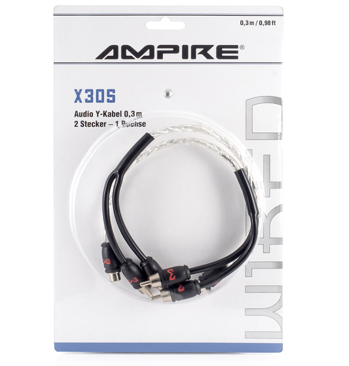 Audio Y-kabel AMPIRE X30S (30cm, Stop Noise tehnologija)-4
