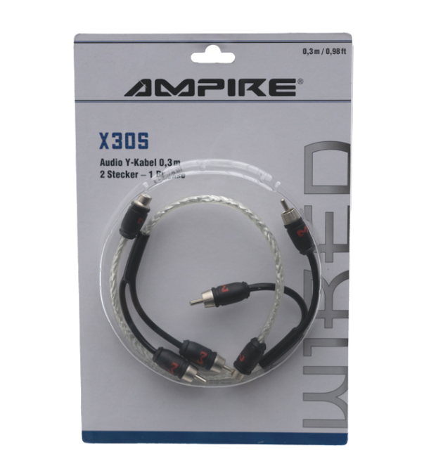 Audio Y-kabel AMPIRE X30S (30cm, Stop Noise tehnologija)-3