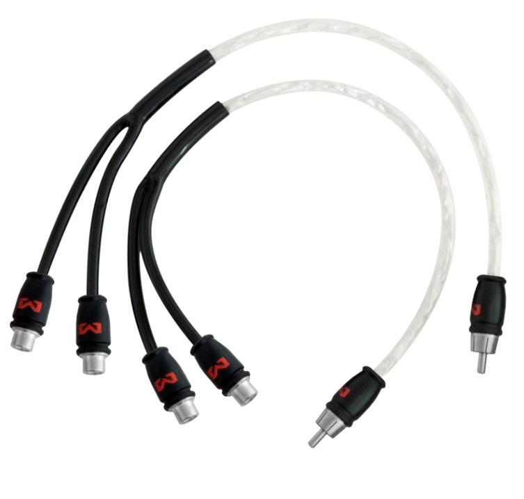 Audio Y-kabel AMPIRE X30B (30cm, Stop Noise tehnologija, RCA priključci)