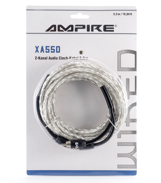 Audio kabel AMPIRE 550cm, 2-kanalni (X-Link serija, Stop Noise tehnologija, 100% folijski oklop)-2