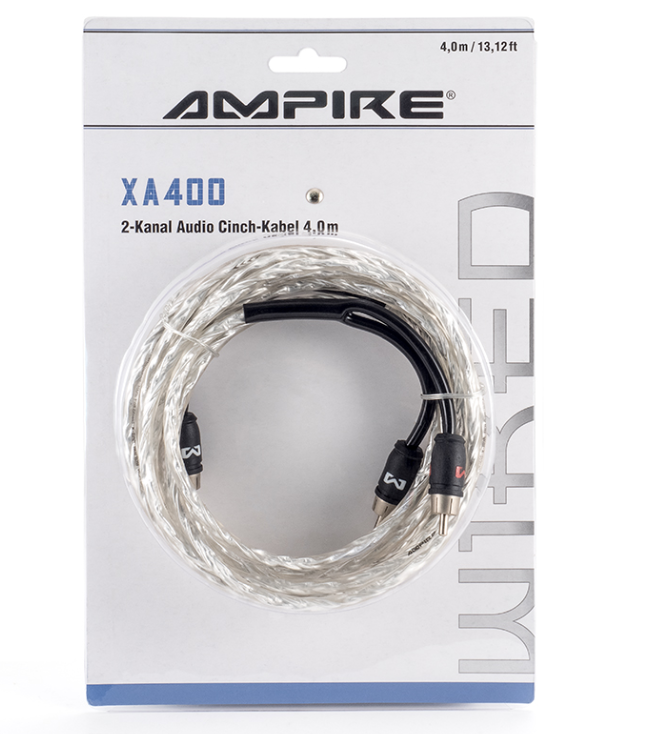 Audio kabel AMPIRE 400cm, 2-kanalni (X-Link serija, Stop Noise tehnologija, 100% folijski oklop)-1