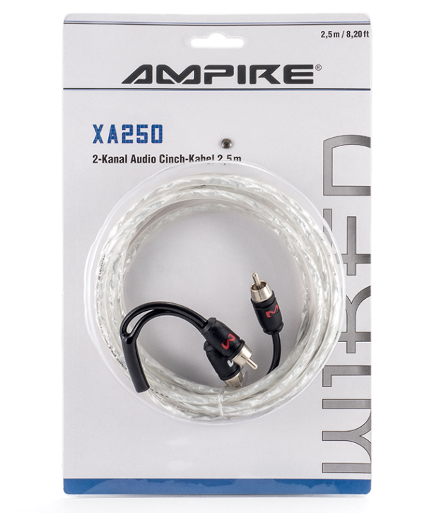 Audio kabel AMPIRE X-Link 250cm (2-kanalni RCA, 100% folijski oklop, Stop Noise tehnologija)-1