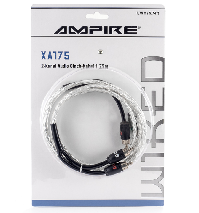Audio kabel AMPIRE 175cm, 2-kanalni (X-Link serija, Stop Noise tehnologija, 100% folijski oklop)-1