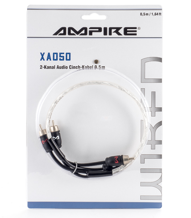 Audio kabel AMPIRE 50cm, 2-kanalni (X-Link serija, 100% folijski oklop, Stop Noise tehnologija)-2